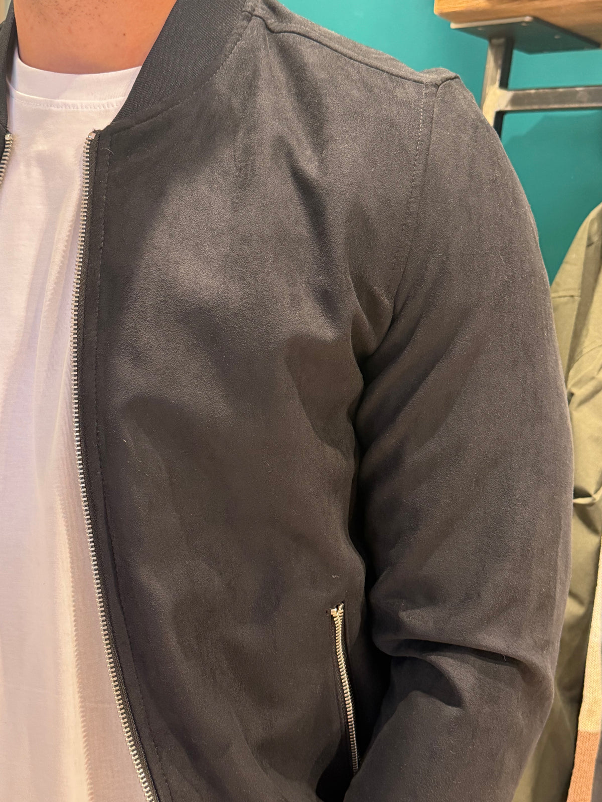 Giacca camoscio nero