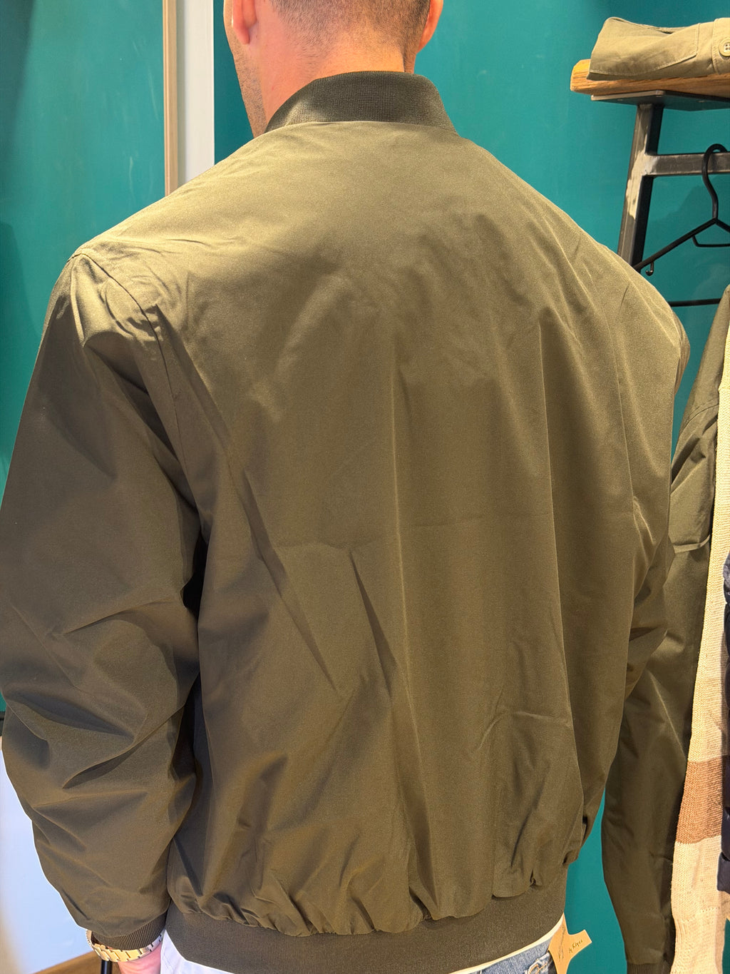 Bomber uomo verde militare – giacca leggera con zip