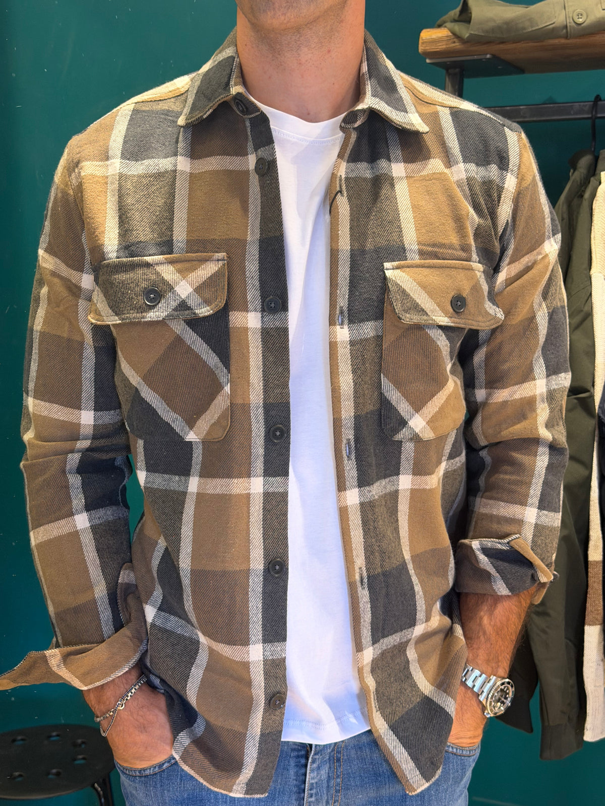Overshirt a quadri