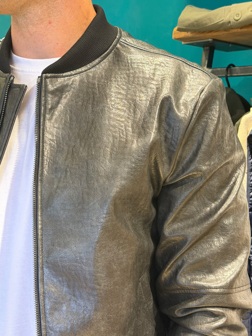Bomber nero ecopelle