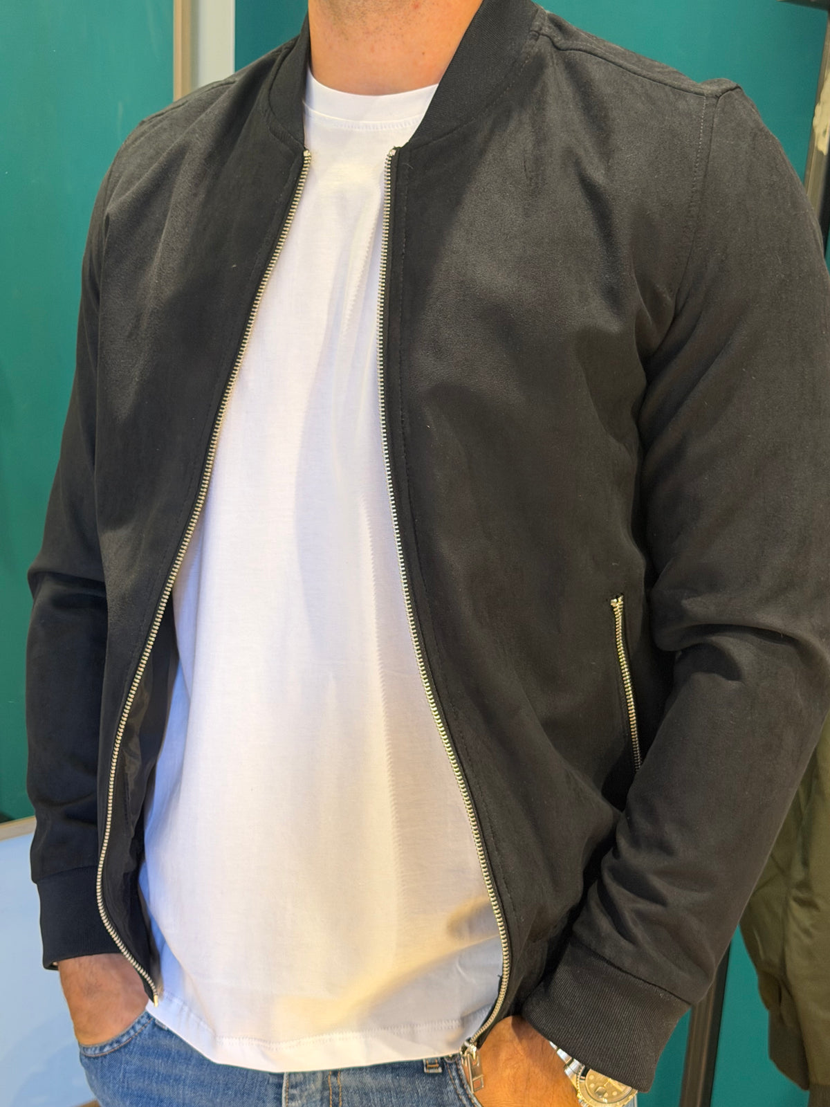 Giacca camoscio nero