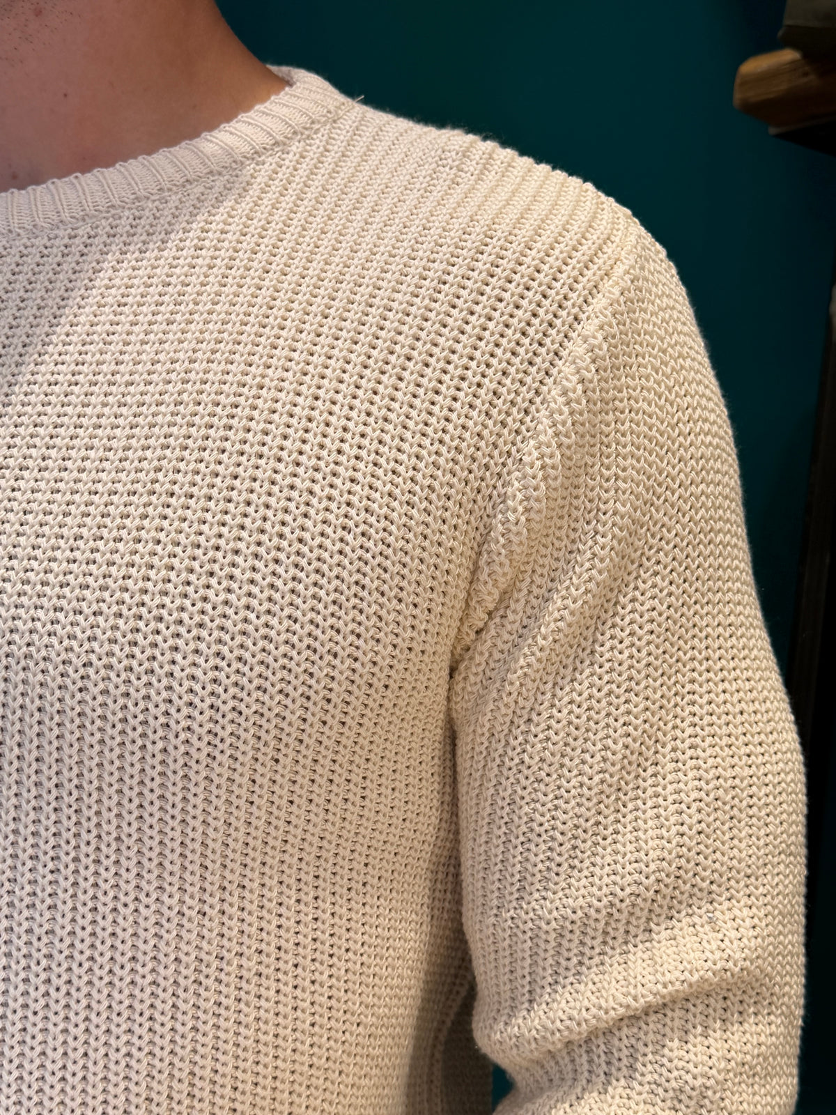 Maglione girocollo panna