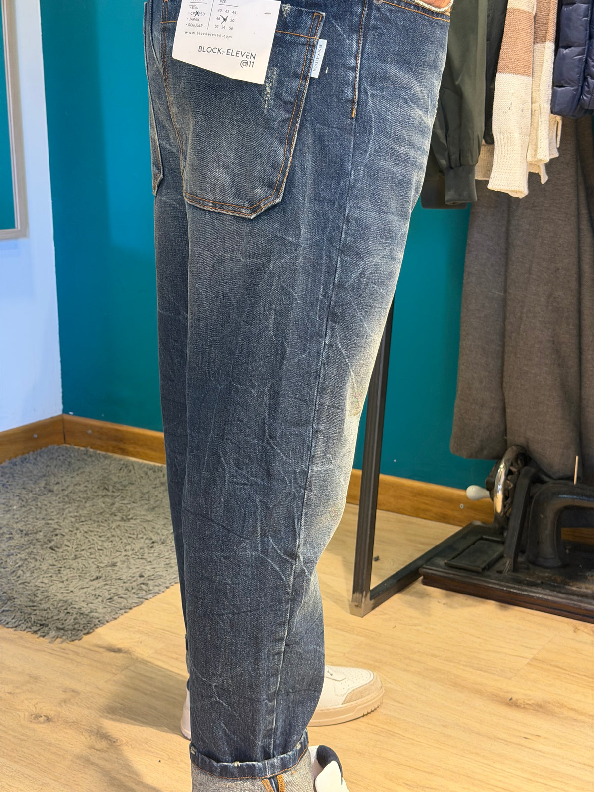 Jeans loos fit denim in blu vissuto