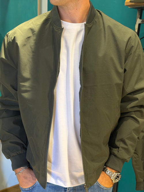 Bomber uomo verde militare – giacca leggera con zip