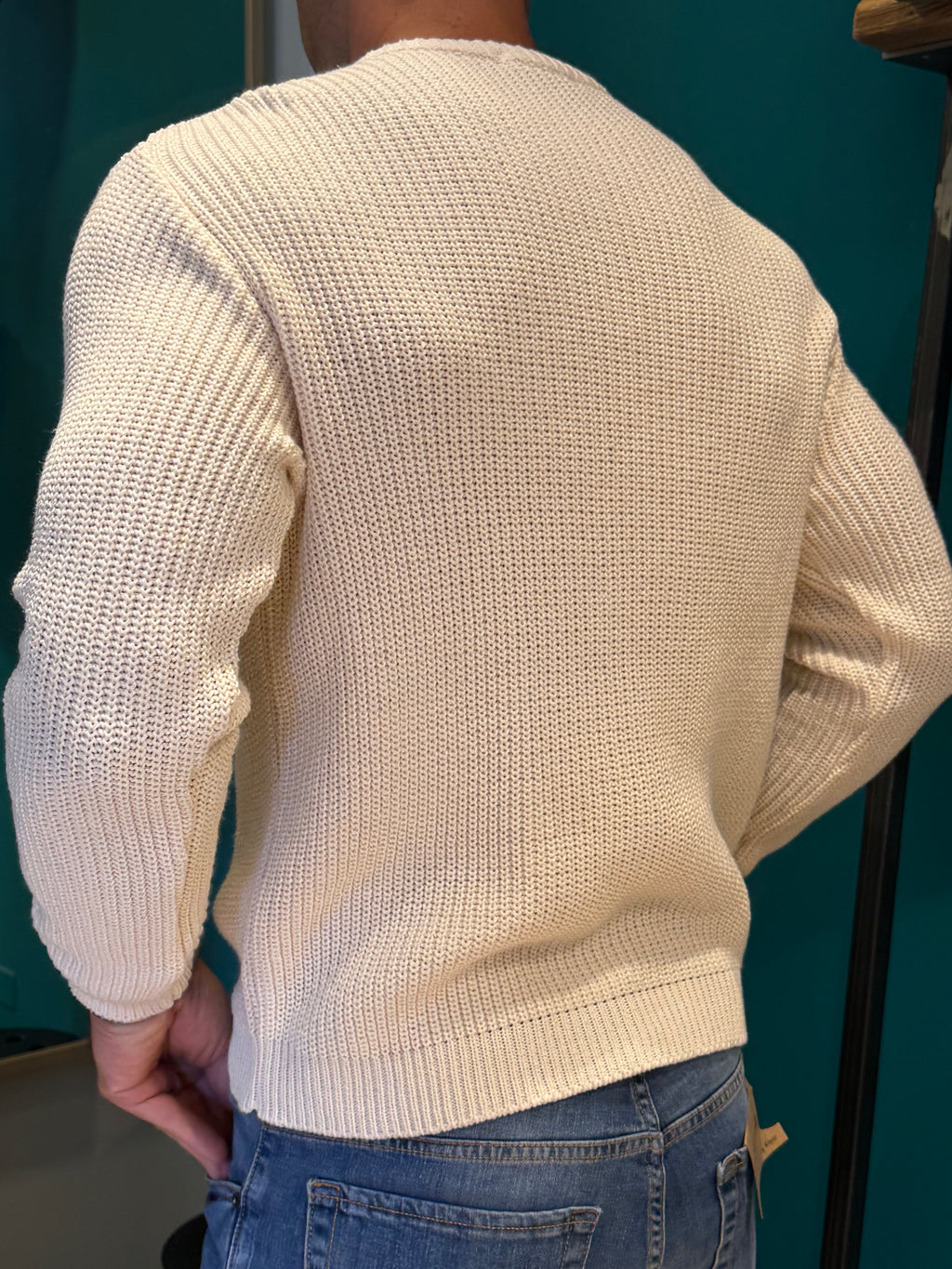 Maglione girocollo panna