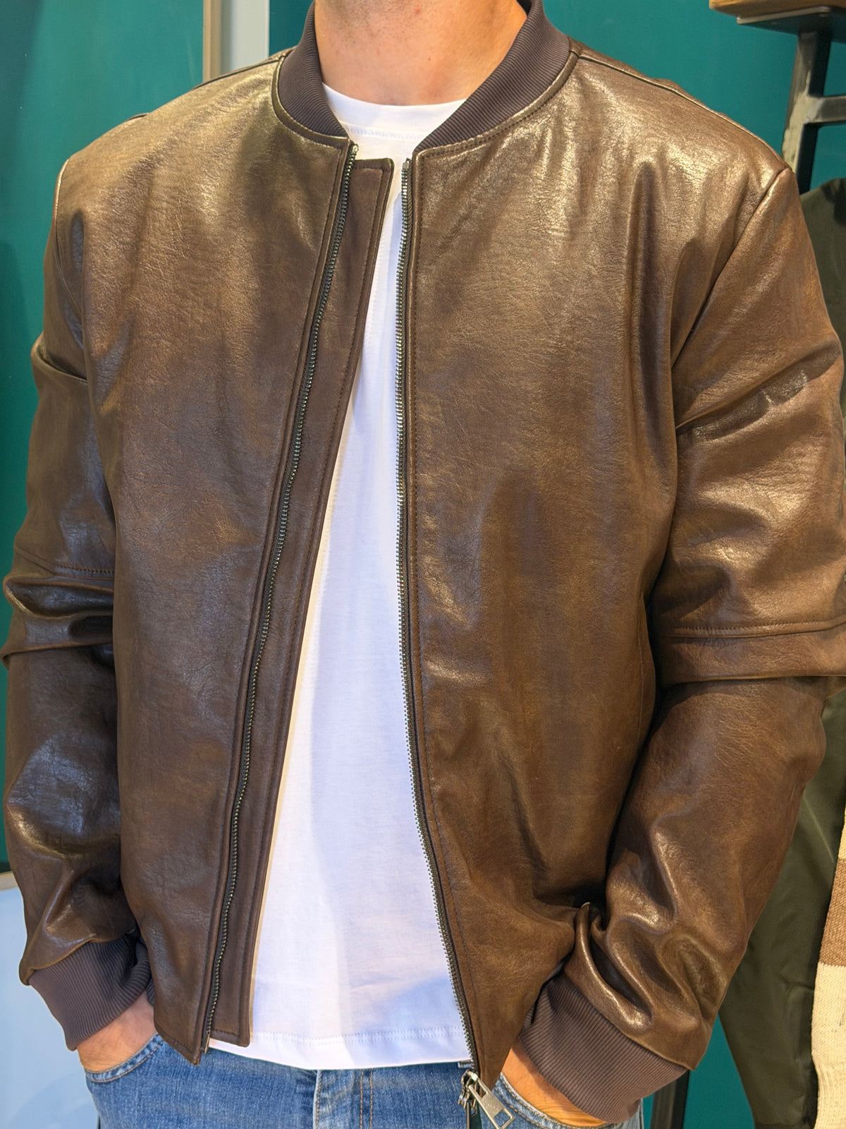 Bomber uomo ecopelle