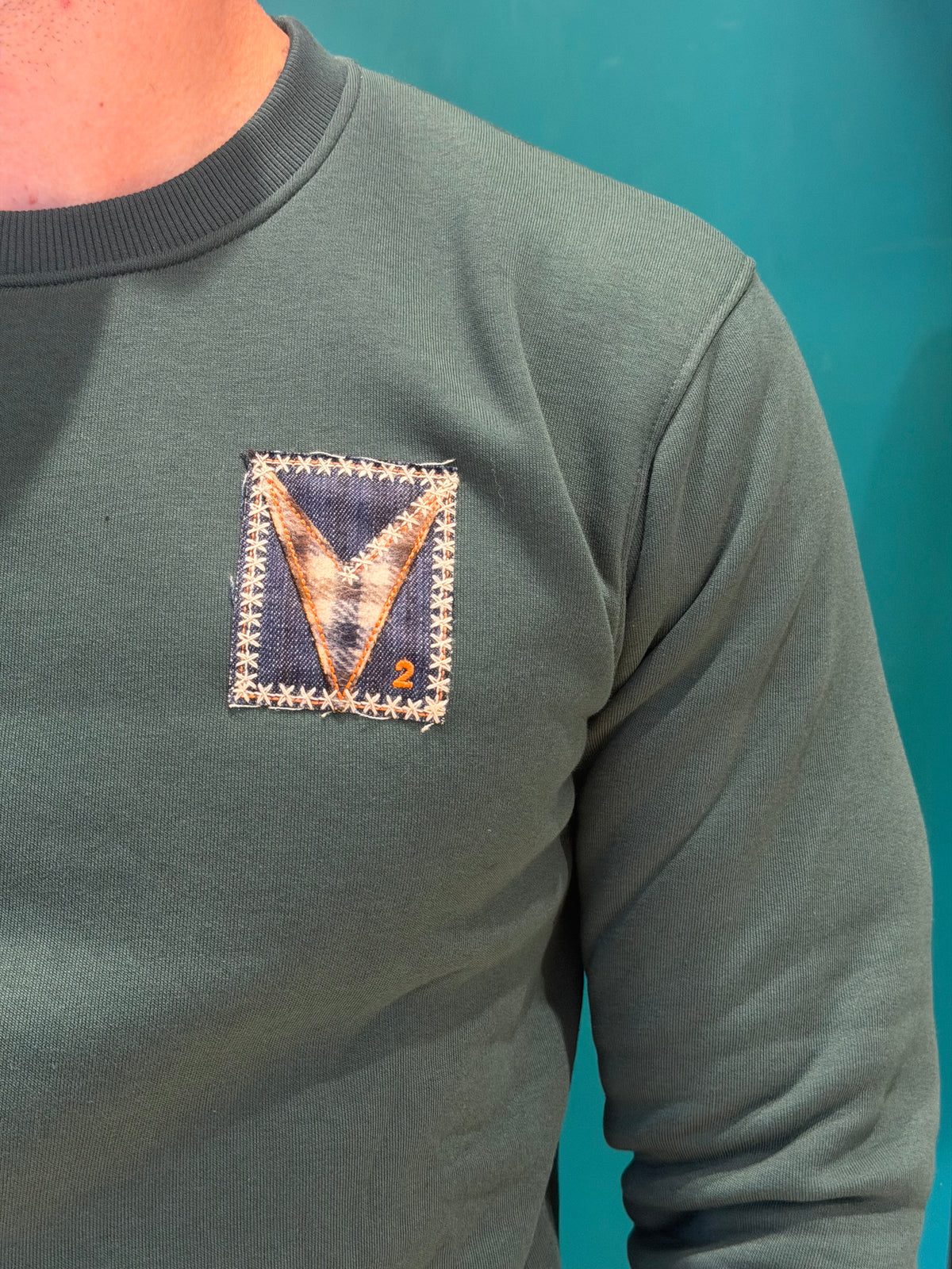 Felpa verde bosco patch