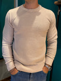 Maglione girocollo sabbia