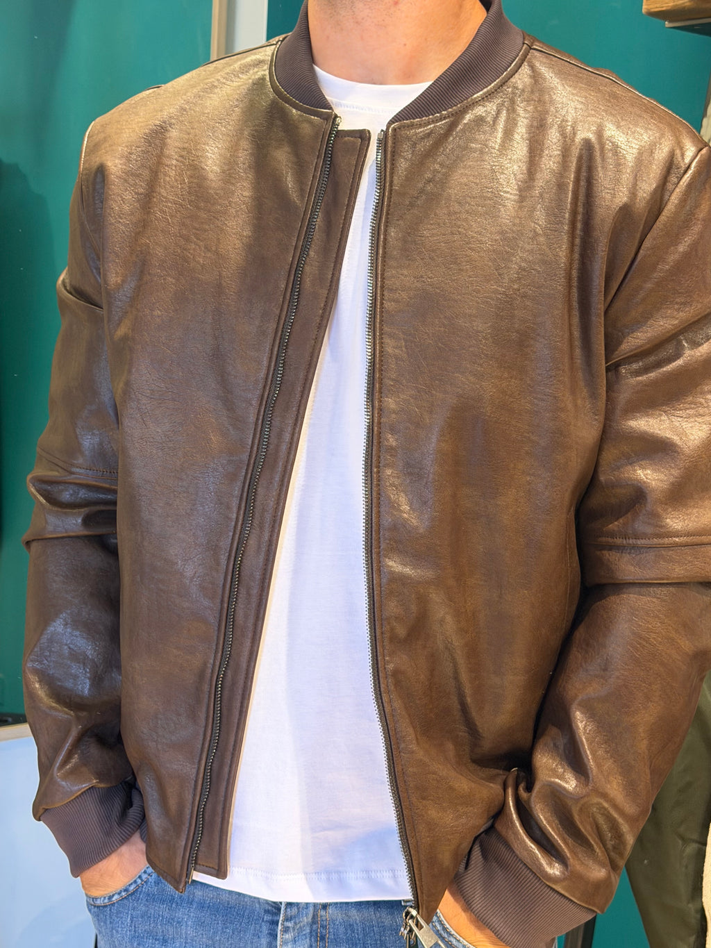 Bomber uomo ecopelle