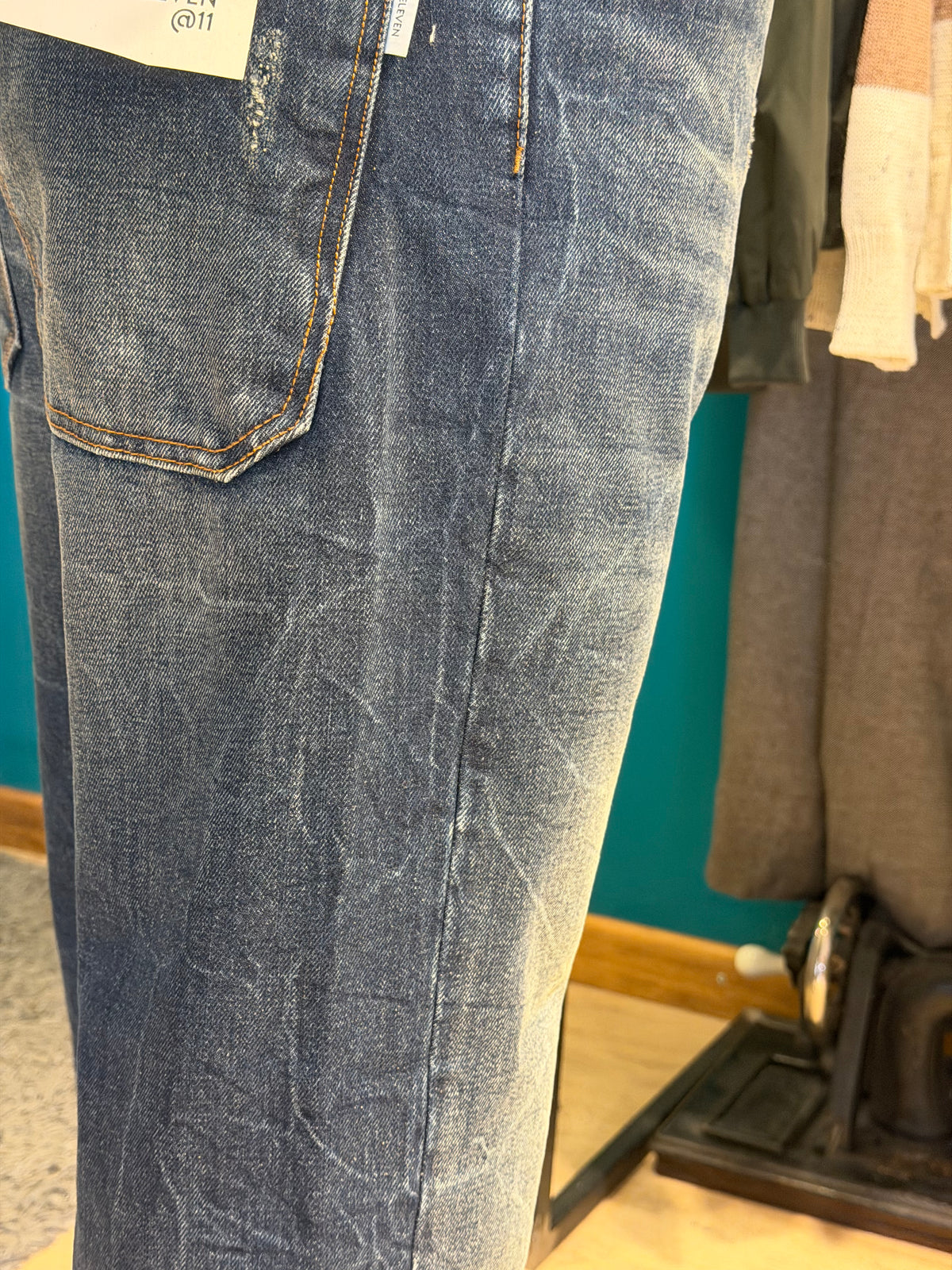 Jeans loos fit denim in blu vissuto