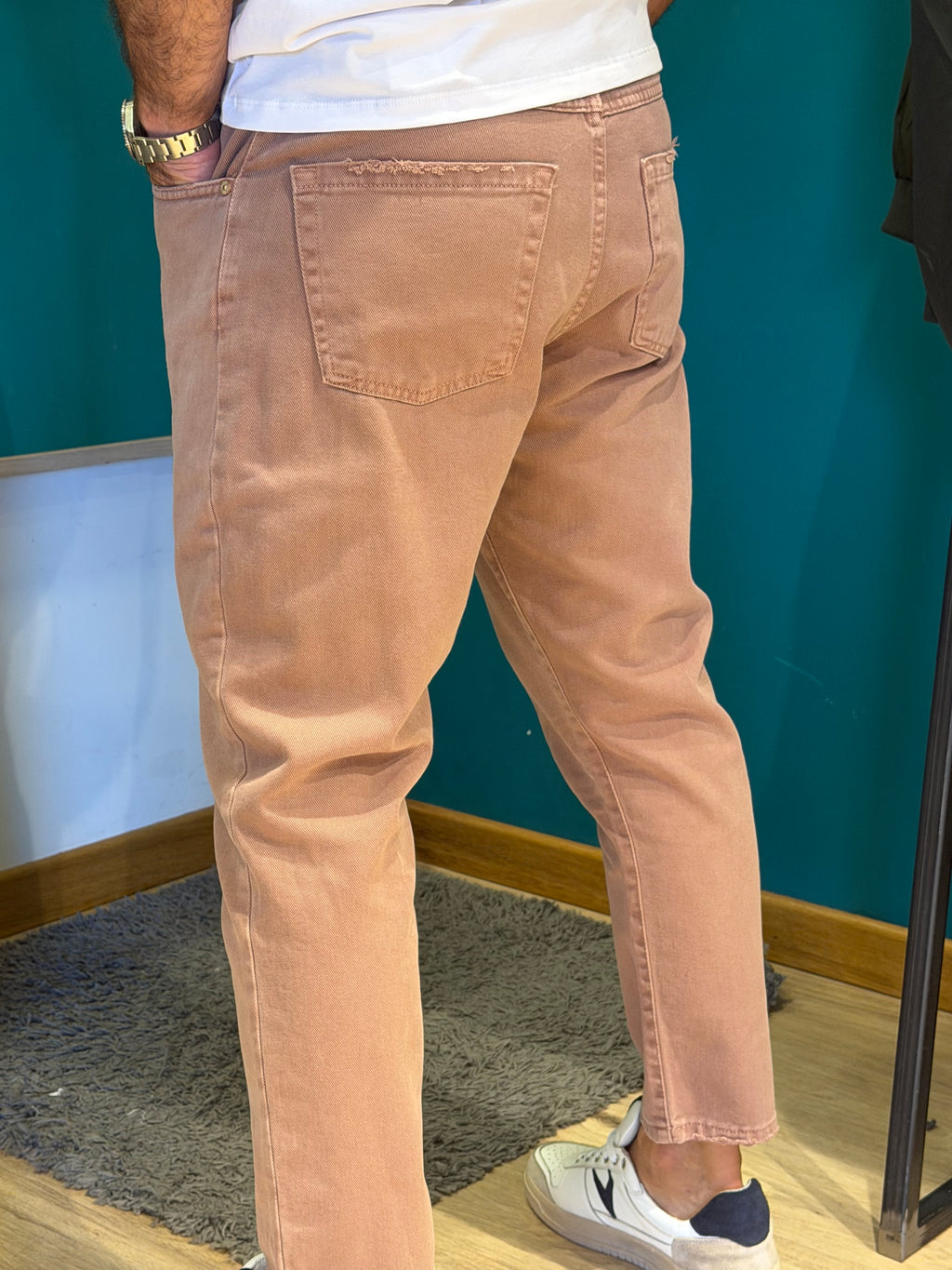 Pantalone cinque tasche terracotta chiaro