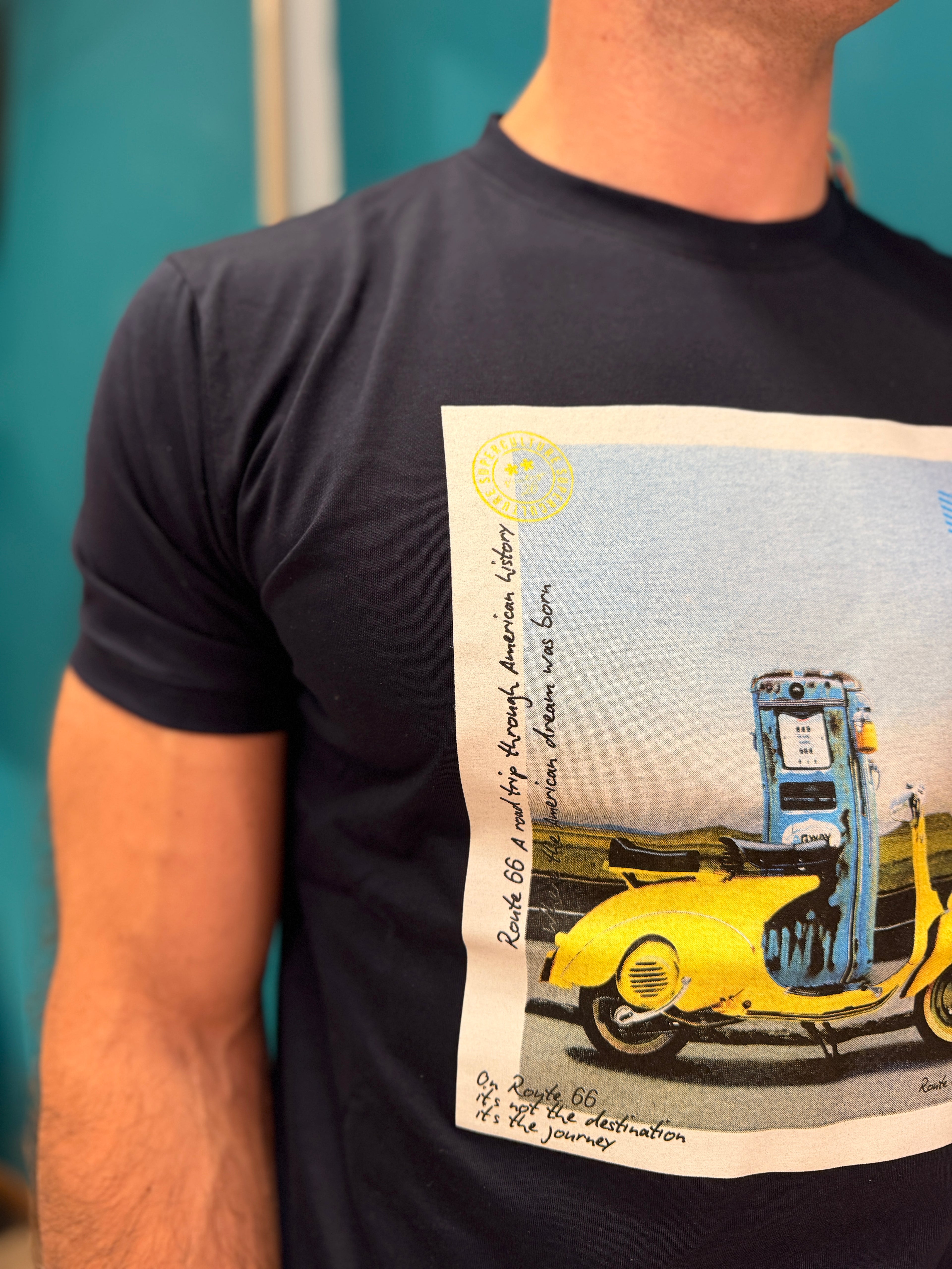 T-shirt Route 66 Vespa Blu Notte Superculture