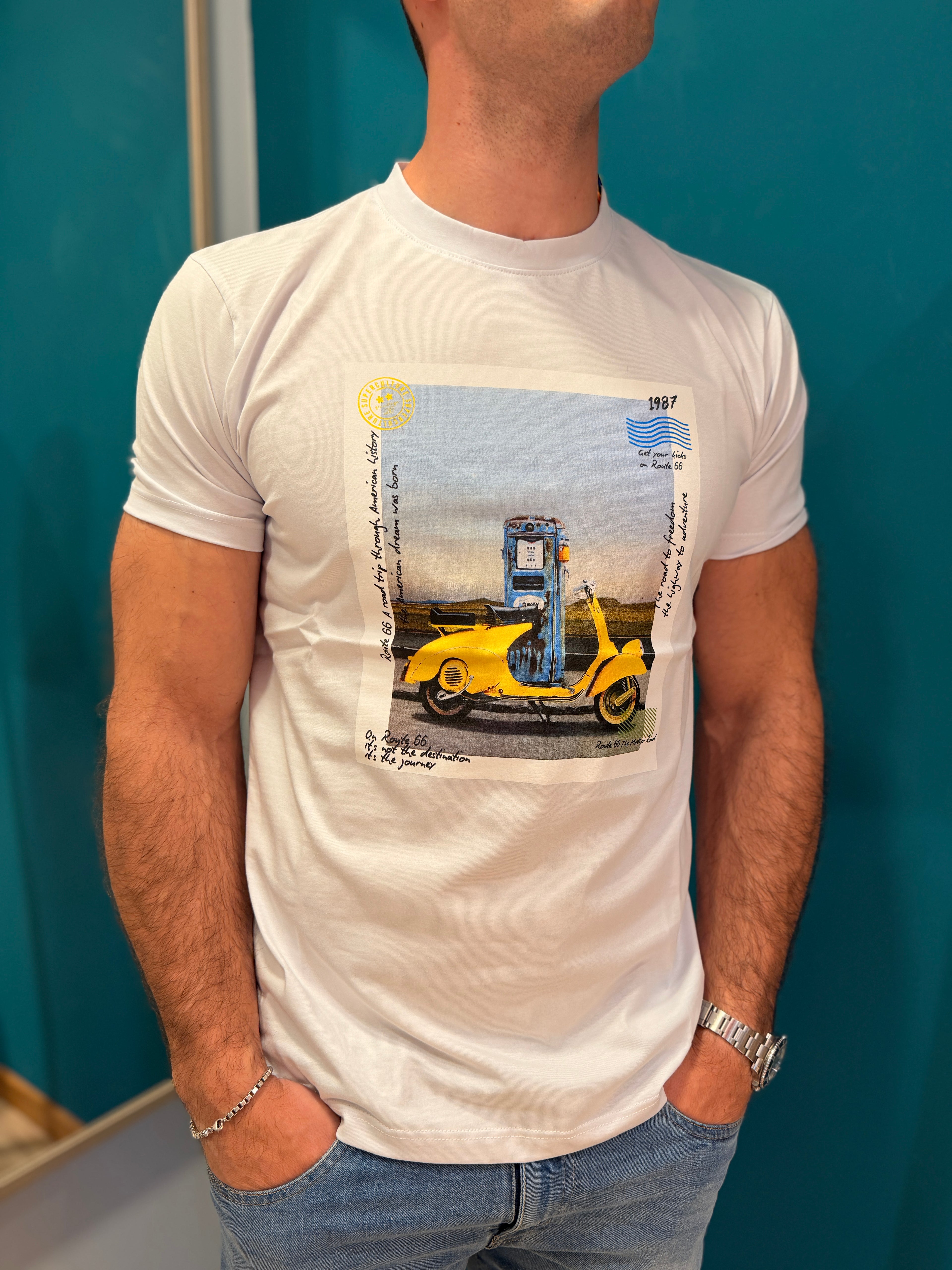 T-shirt Route 66 Vespa Superculture