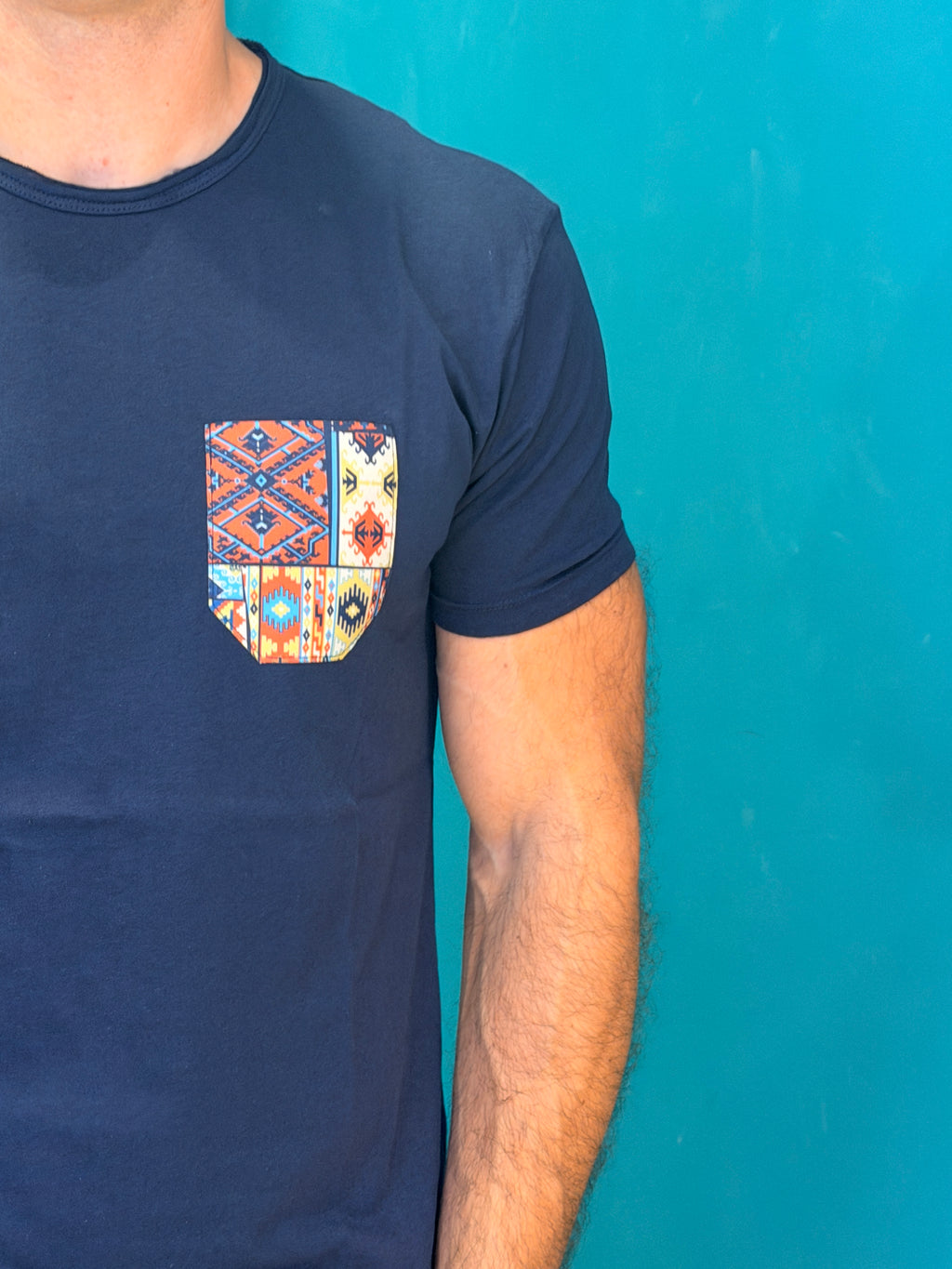 T-shirt Pocket Aztec Blu Navy v2