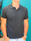 Polo in Maglia Blu Navy