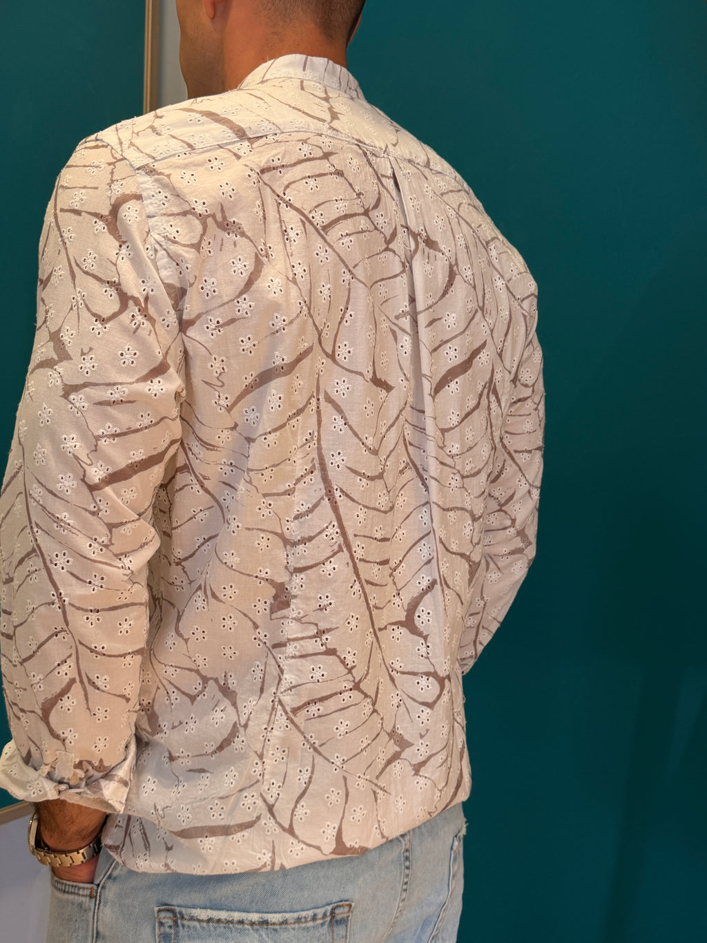 Camicia sangallo foglie