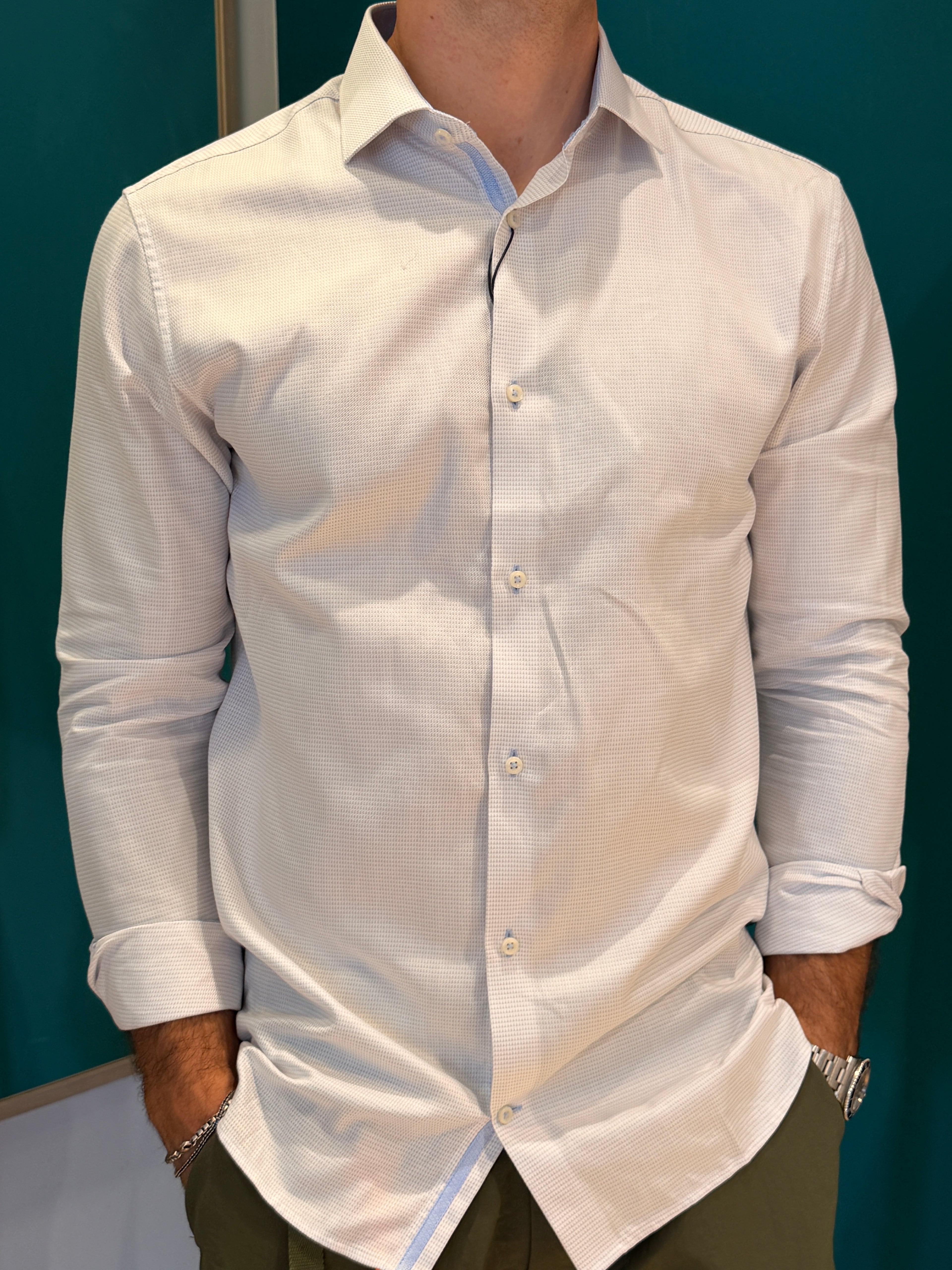 Camicia Micro-Quadro Bianco Jack&jones