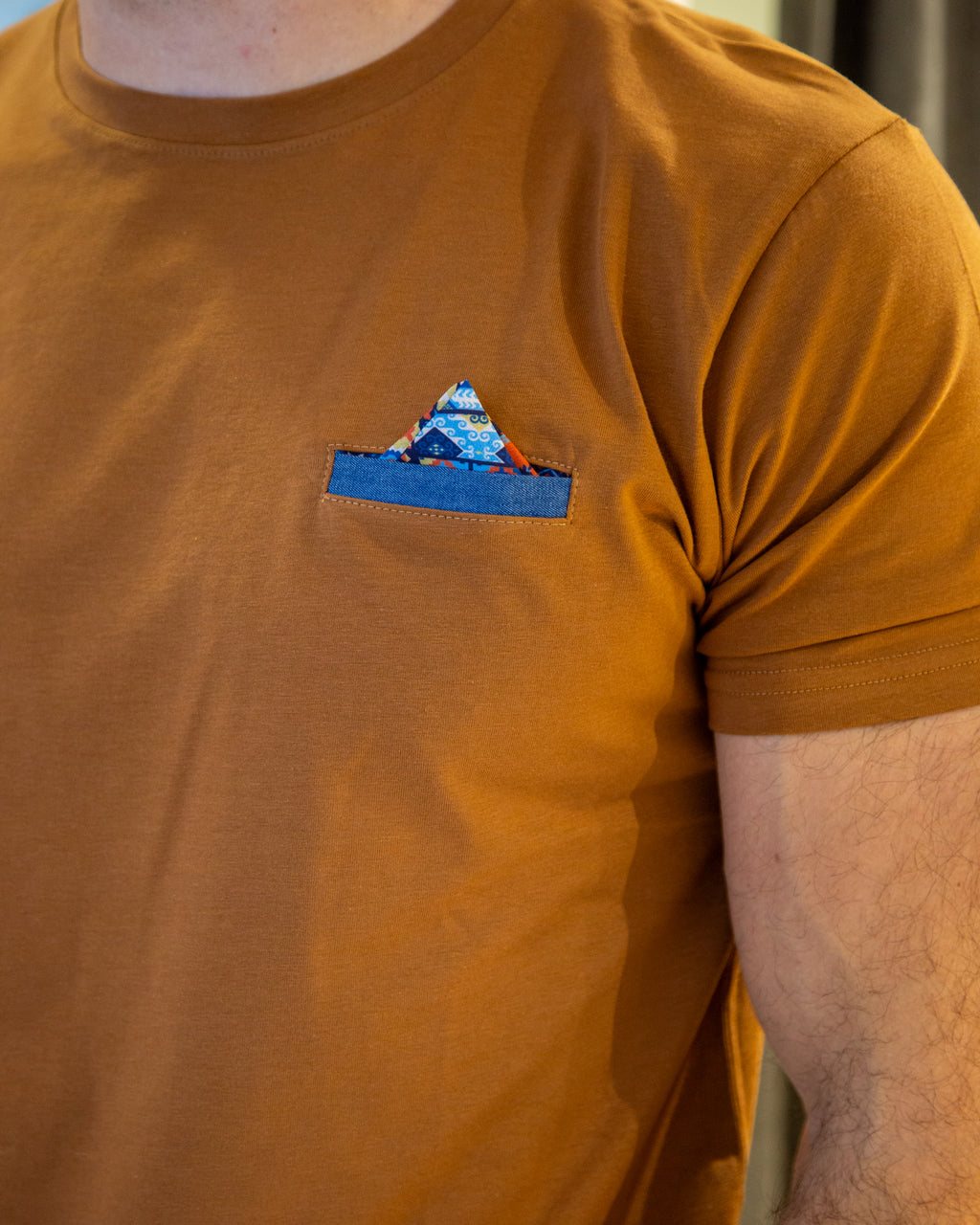 T-shirt Pocket Fazzoletto V2 tabacco