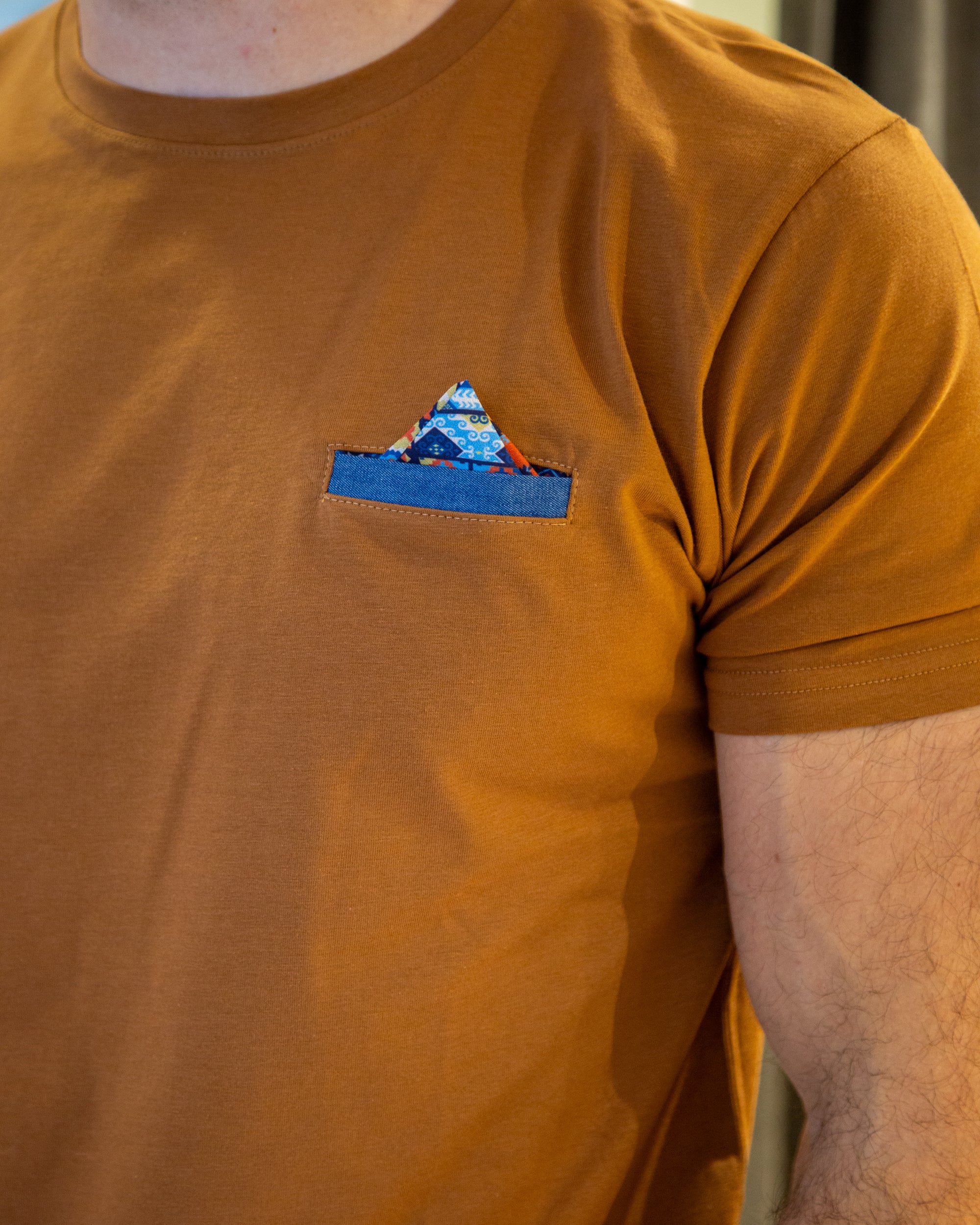 T-shirt Pocket Fazzoletto V2 tabacco