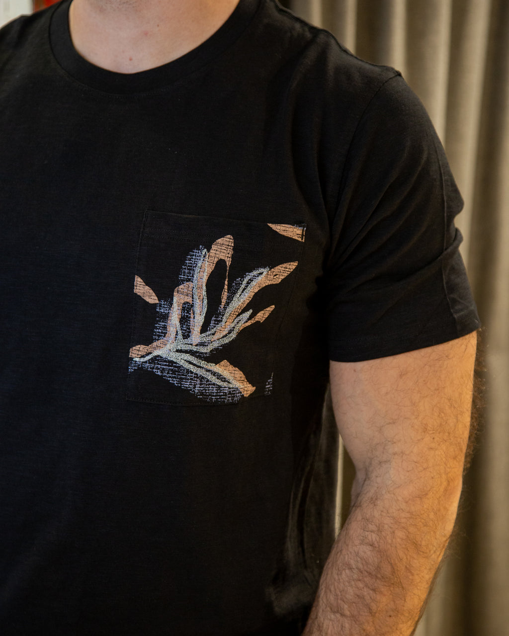 T-shirt Pocket Floreale Acquerello
