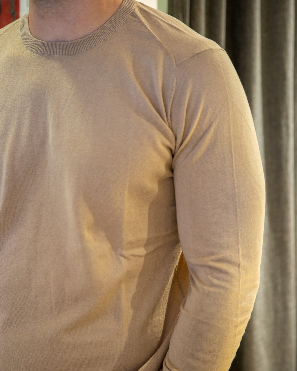 Maglione girocollo beige Berna