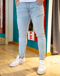 Jeans Slim Azzurro Bleach Berna