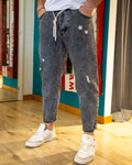 Jeans carrot fit Grigio Ripped