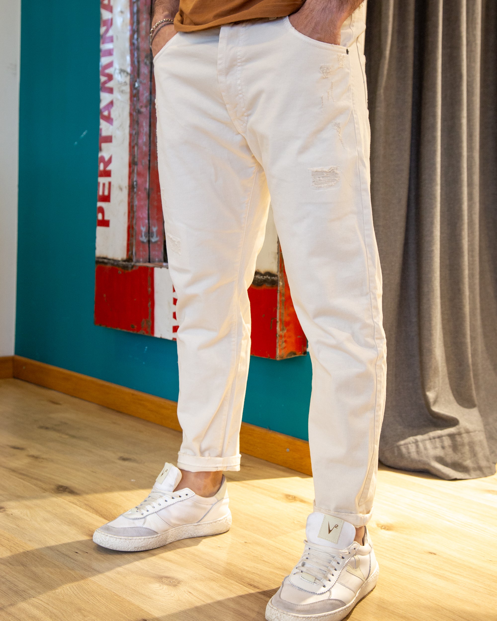 Jeans Baggy Panna Ripped Klixs